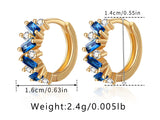 Leaf Inlaid Zircon Emerald Temperament Ear Clip Special-interest Design