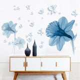 Nordic Blue Flower Background Ring Creating Decorative Wall Stickers