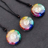 Chakra Multicolor Onyx Jade Pendant Necklace