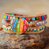 Natural imperial stone hand-woven bracelet