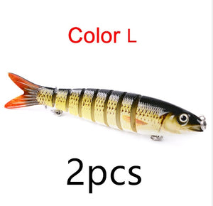 Iscas de pesca de lúcio Seções artificiais com várias articulações Isca dura Trolling Pike Carp Fishing Tools