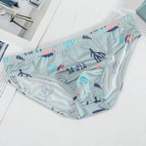 Briefs Printed Ice Silk Underwear Breathable Refreshing Thin Panties