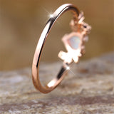 New Love Moon Three Claw Ring On Both Sides Simple