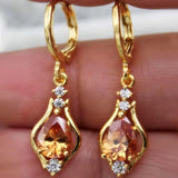 Purple Zircon All-match Drop-shaped Temperament Earrings