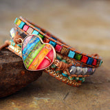 Natural imperial stone hand-woven bracelet