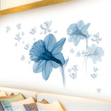 Nordic Blue Flower Background Ring Creating Decorative Wall Stickers