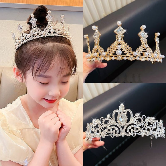 Crianças Crianças Coroa Cocar Meninas Princesa Coroa Grampo de Cabelo