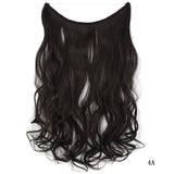 22 inches Invisible Wire No Clips in Hair Extensions Secret Fish Line Hairpieces Silky Straight Synthetic