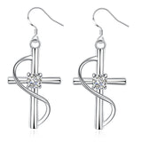 New Cross-border Popular Elongated Cross Earrings