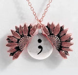 Sunflower Double-layer Lettering Necklace