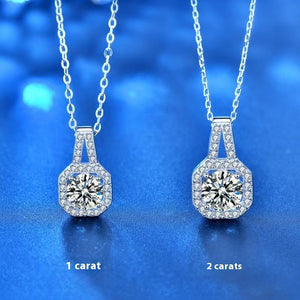 Moissanite S925 Sterling Silver Necklace For Women All-match Niche High Sense