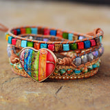 Natural imperial stone hand-woven bracelet