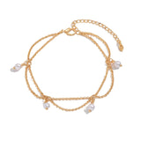 Hexagonal Star With Pearl Anklet Elegant High-grade Design Light Luxury