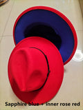 European And American Popular Woolen Top Color Matching Flat Brim Fedora Jazz Hat