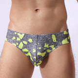 Cueca Triangular em Forma de U com Estampa de Nylon Masculina