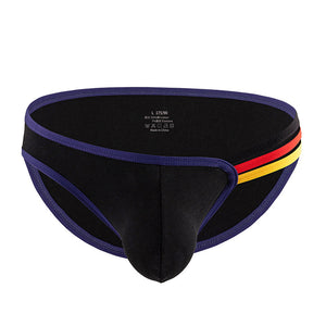 Men's T-shape Rainbow Cotton Breathable Sexy High Elastic Briefs U Bag