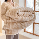 fleece  plush high weight gradient color bubble fleece blanket skin warm multifunctional cover blanket