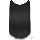 22 inches Invisible Wire No Clips in Hair Extensions Secret Fish Line Hairpieces Silky Straight Synthetic