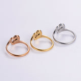 Creative Heart Retro Fashion Inlaid Stainless Steel Ring