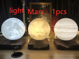 Luminária de mesa de levitação magnética Moon Light 3D Printing Planet Night Light