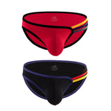 Men's T-shape Rainbow Cotton Breathable Sexy High Elastic Briefs U Bag