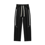 Winter Fleece-lined Loose Straight Trousers Youth Sports Pants