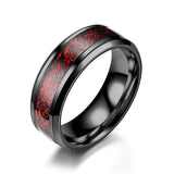 Stainless steel dragon pattern ring