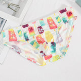 Briefs Printed Ice Silk Underwear Breathable Refreshing Thin Panties