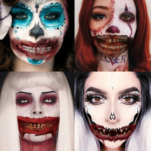 Adesivos de tatuagem de boca de Halloween