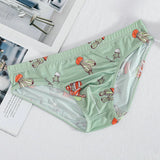 Briefs Printed Ice Silk Underwear Breathable Refreshing Thin Panties