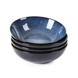 Creative Western Kiln Change Peacock Blue Bowl 30oz Bowl Set Of 4 For Cereal, Salad, Pasta, Soup, Dessert, Serving Dishwasher, Microwave And Oven