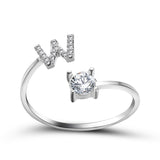 New Design Adjustable 26 Initial Letter Ring Fashion Jewelry For Women Simple Elegant Jewelry