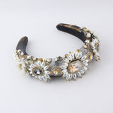 New Fashion European And American Style Baroque Light Luxury Sponge Rhinestone Pearl GEM Headband