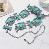 Fashionable Zinc Alloy Simple All-match Carved Turquoise Waist Chain