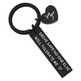 Driving Safety Stainless Steel Key Ring