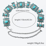 Fashionable Zinc Alloy Simple All-match Carved Turquoise Waist Chain