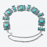 Fashionable Zinc Alloy Simple All-match Carved Turquoise Waist Chain