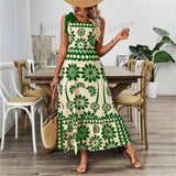 Flower Printing Shoulder Girdle Waist Women's Dress