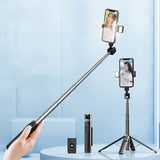 Quadrupod Double Fill Light Celular Bluetooth-compatível Selfie Stick