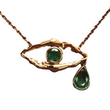 Devil's Eye Emerald Necklace Ring