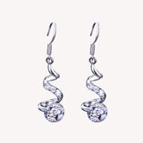 Purple Zircon Spiral Ear Hook Earrings