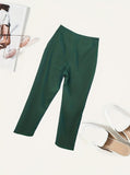 Women's Solid Color Button Casual And Versatile Fashionable Pants