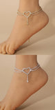 Women's Fashion Personality Five-pointed Star Heart Shape Rhinestone Bead Necklace Anklet