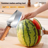 Novo divisor de melancia Artefato de corte de melancia 430 Aço inoxidável Peça de corte Divisor Faca de corte triangular de melão doméstico Faca de frutas Utensílios de cozinha