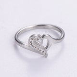 Creative Heart Retro Fashion Inlaid Stainless Steel Ring