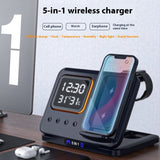 Multi-function Clock Night Light Mobile Phone Wireless Charging Bracket