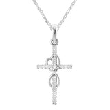 Alloy Pendant With Diamond And Eight-character Cross Necklace