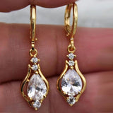 Purple Zircon All-match Drop-shaped Temperament Earrings